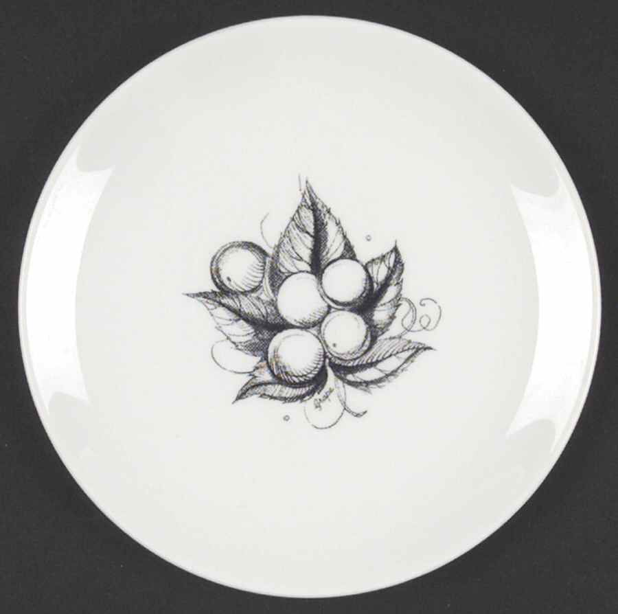 Black Fruit Salad Plate by Wedgwood-1