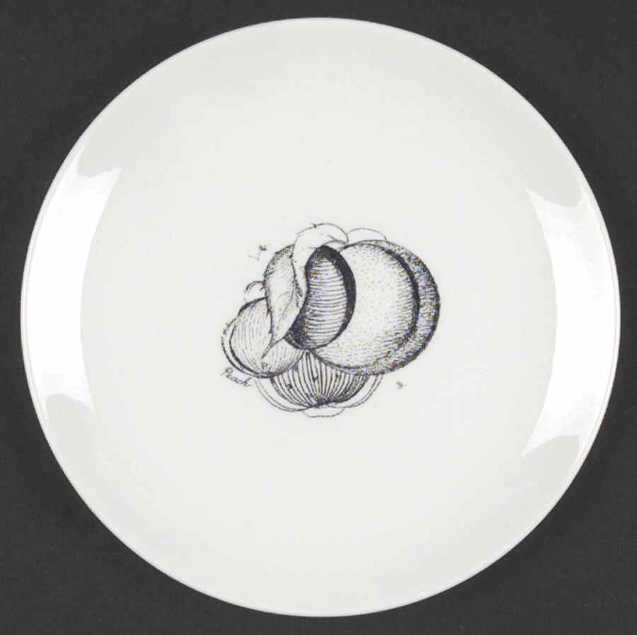 Black Fruit Salad Plate by Wedgwood-1