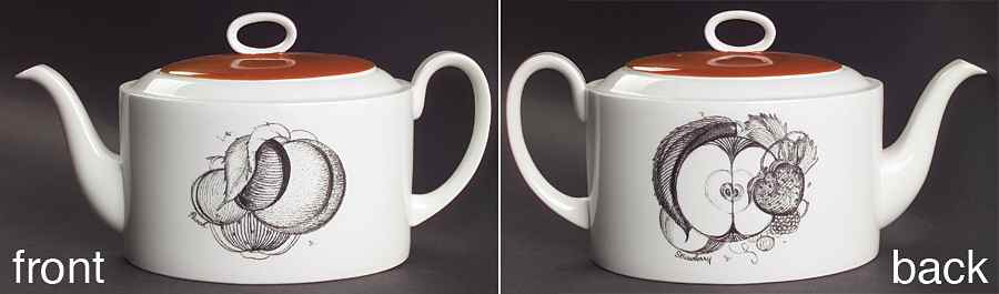 Black Fruit Teapot & Lid by Wedgwood-1