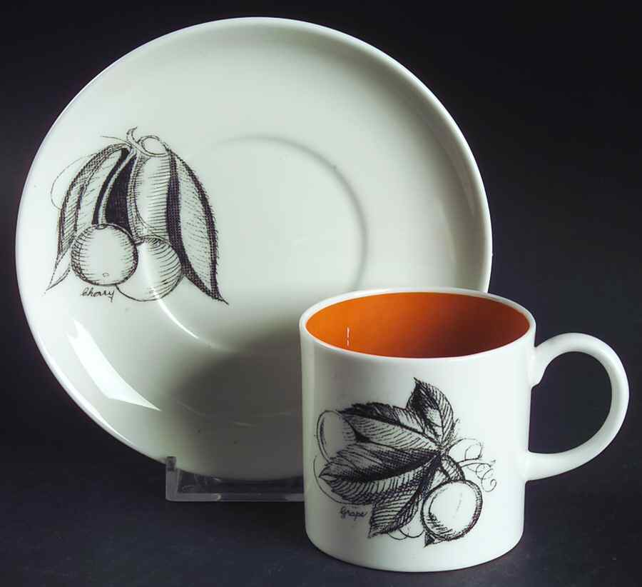 Black Fruit Flat Demitasse Cup & Saucer Set by Wedgwood-1