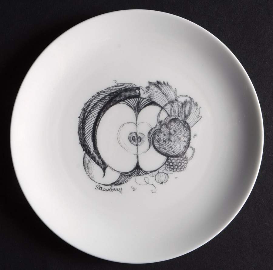 Black Fruit Bread & Butter Plate by Wedgwood-1