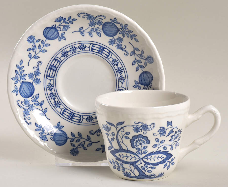Blue Heritage Flat Cup & Saucer Set by Wedgwood-1