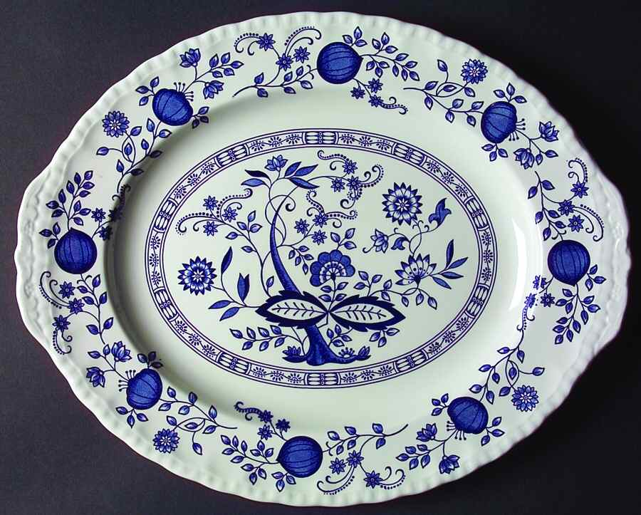 Blue Heritage 14" Oval Serving Platter by Wedgwood-1