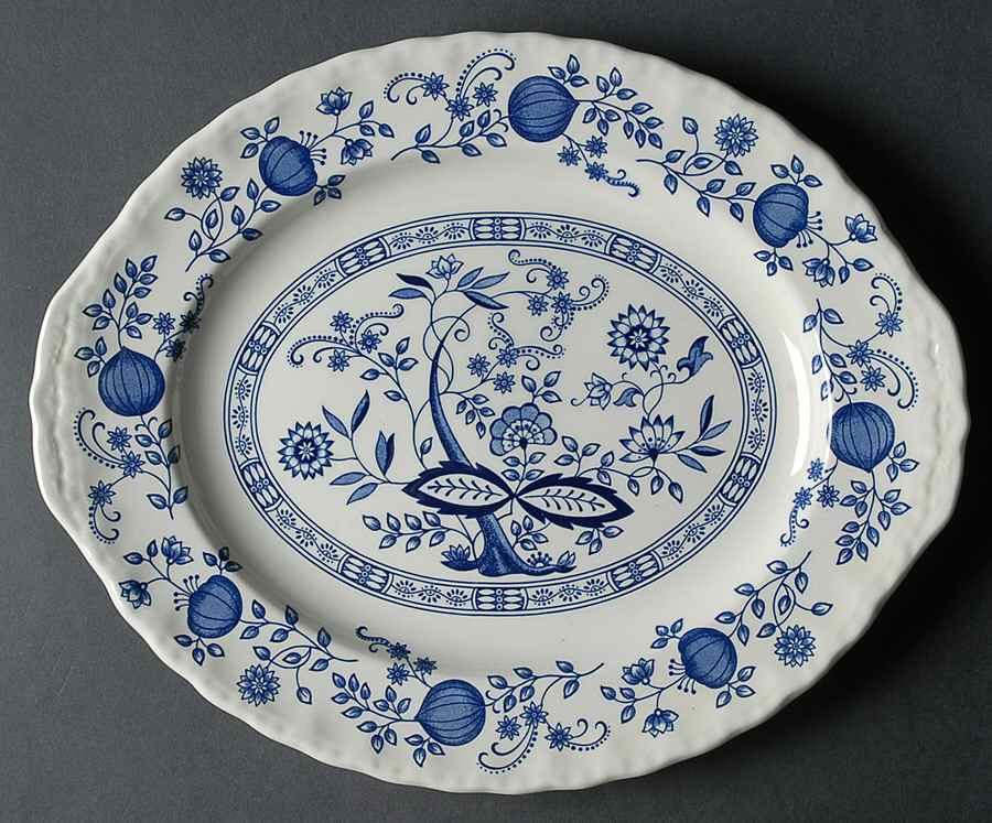 Blue Heritage 12" Oval Serving Platter by Wedgwood-1