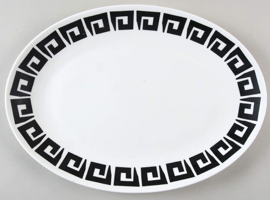 Black Keystone 15" Oval Serving Platter by Wedgwood-1