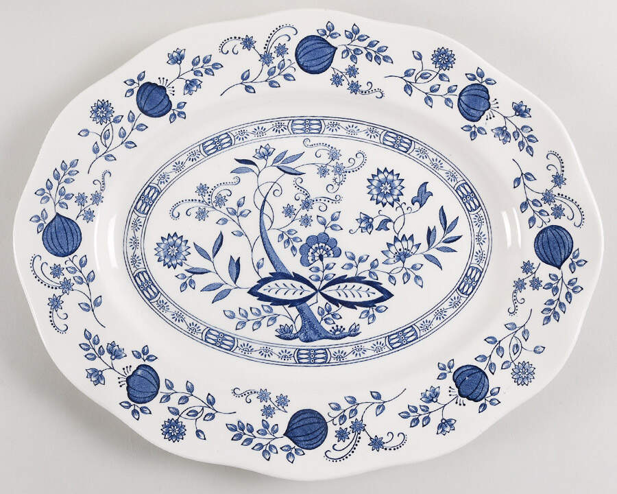 Blue Onion 14" Oval Serving Platter by Wedgwood-1