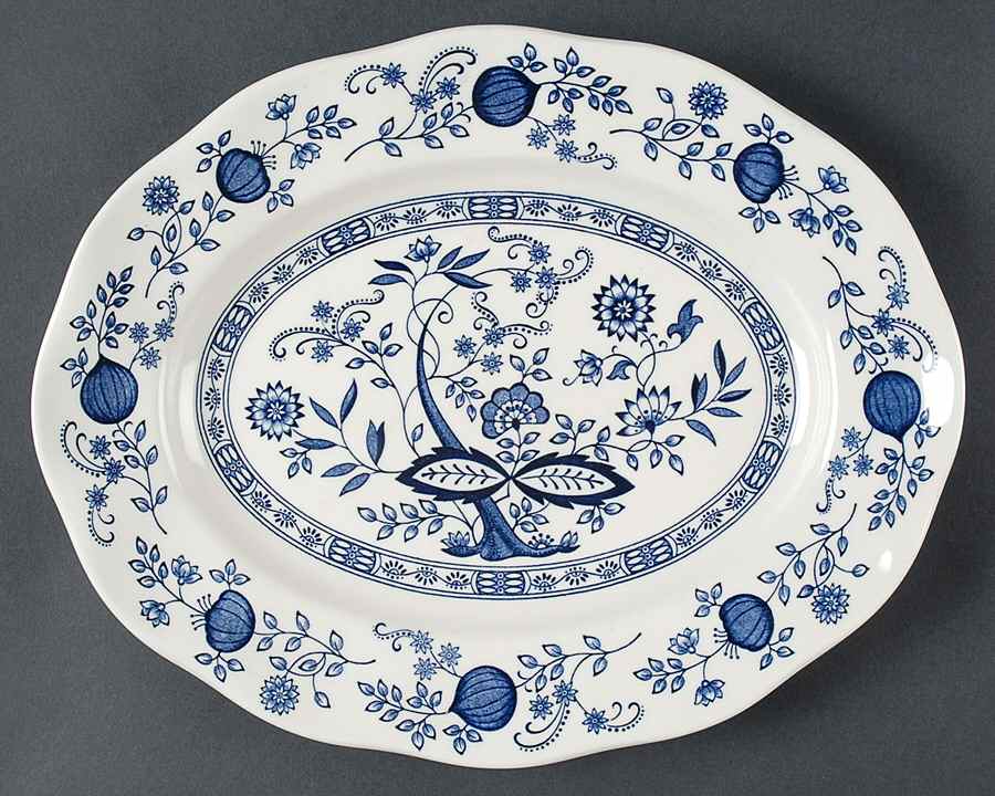 Blue Onion 12" Oval Serving Platter by Wedgwood-1
