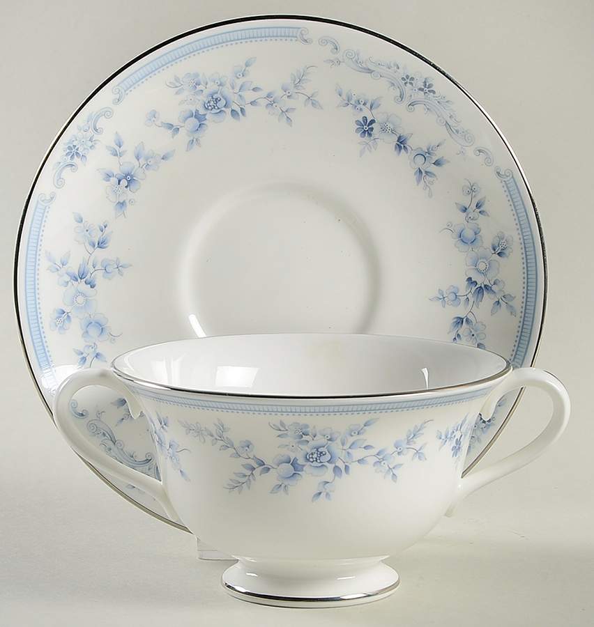 Bloomfield Footed Cream Soup Bowl & Saucer Set by Wedgwood-1