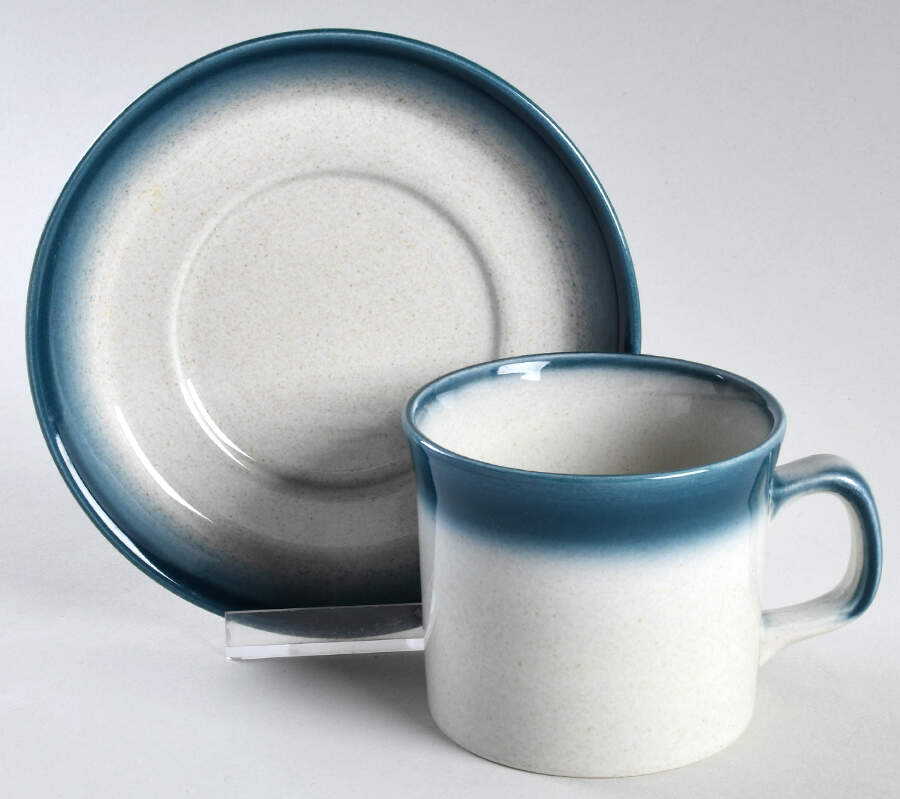Blue Pacific Flat Cup & Saucer Set by Wedgwood-1