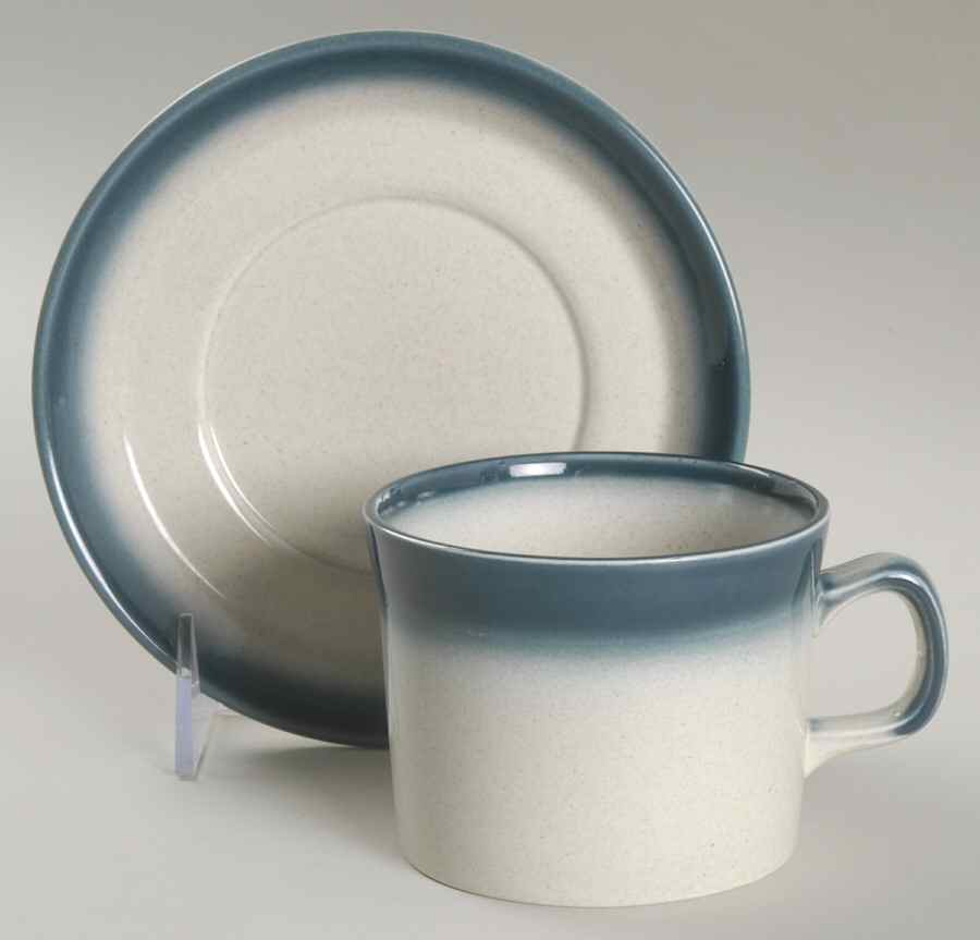 Blue Pacific Flat Cup & Saucer Set by Wedgwood-1