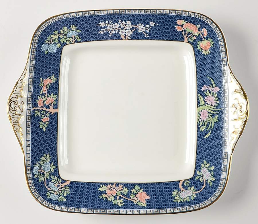Blue Siam Square Handled Cake Plate by Wedgwood-1