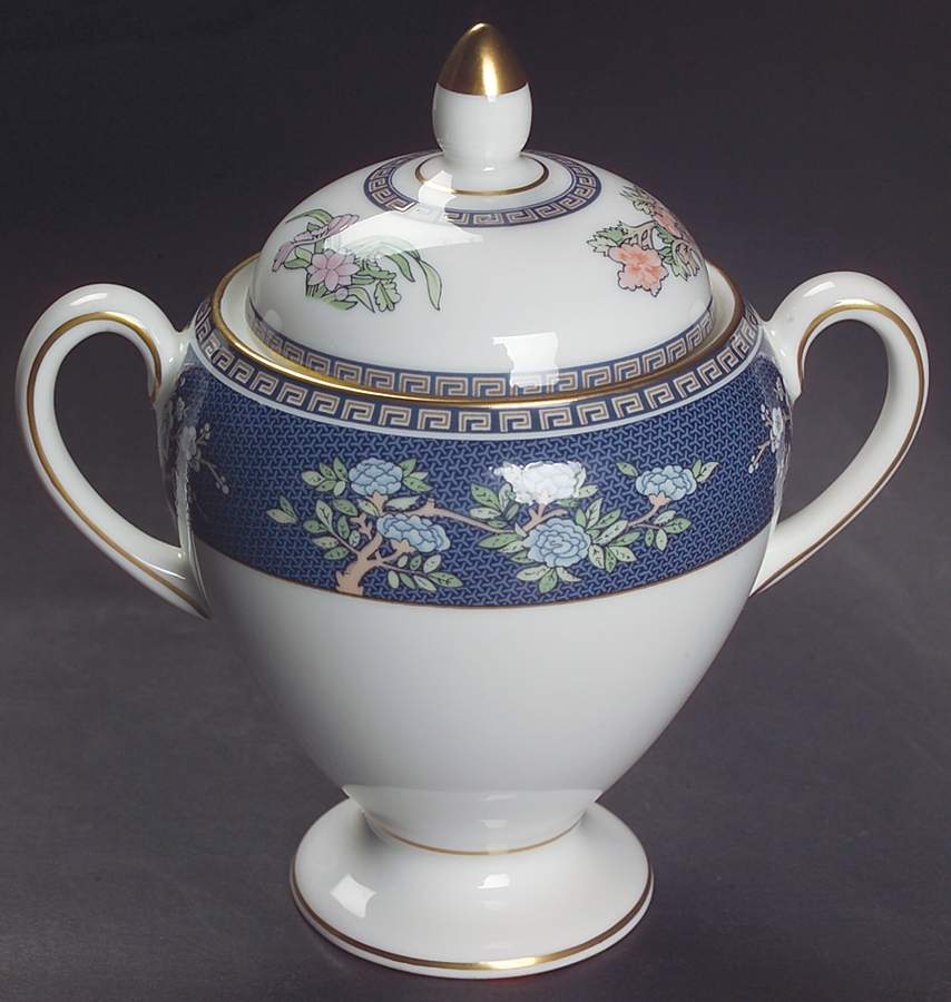 Blue Siam Globe Shape Sugar Bowl & Lid by Wedgwood-1