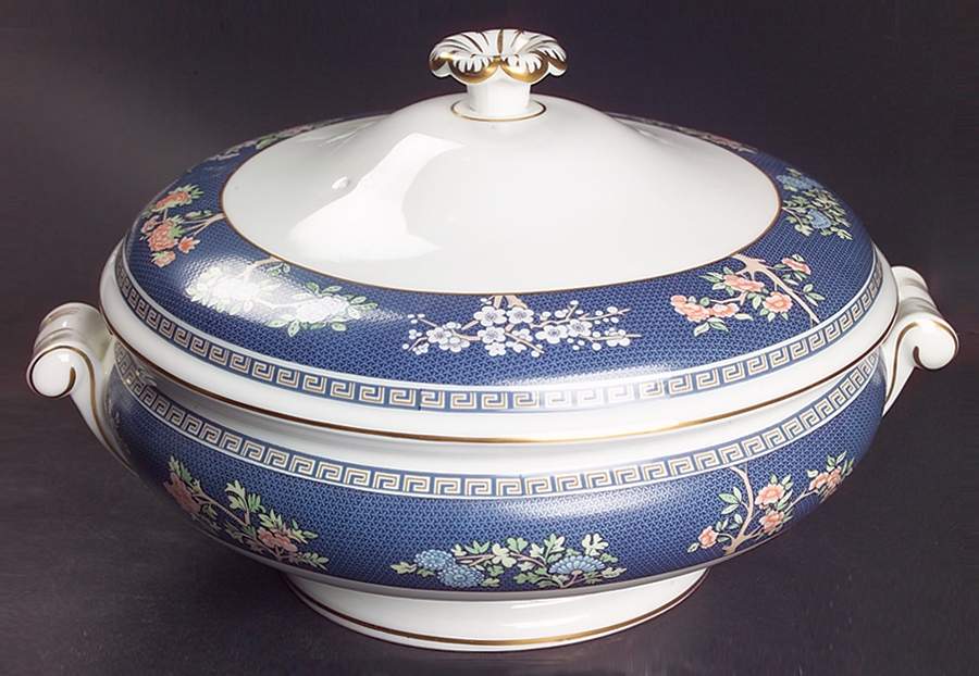 Blue Siam Round Covered Vegetable by Wedgwood-1