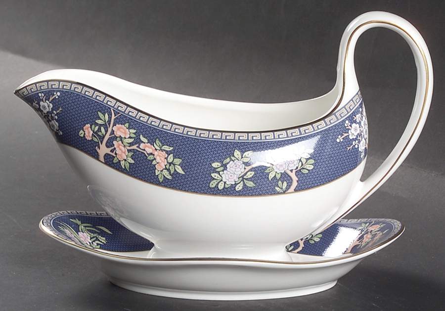 Blue Siam Gravy Boat & Underplate by Wedgwood-1