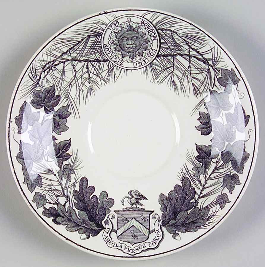 Bowdoin College Gray Saucer for Footed Cup by Wedgwood-1