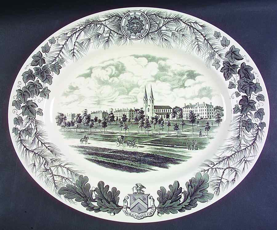 Bowdoin College Gray 17" Oval Serving Platter by Wedgwood-1
