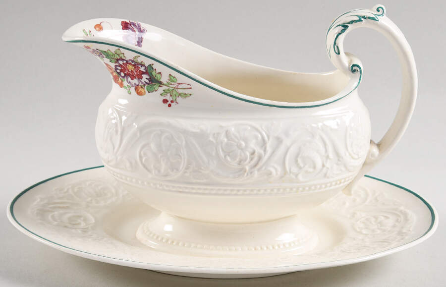 Bognor Gravy Boat with Attached Underplate by Wedgwood-1