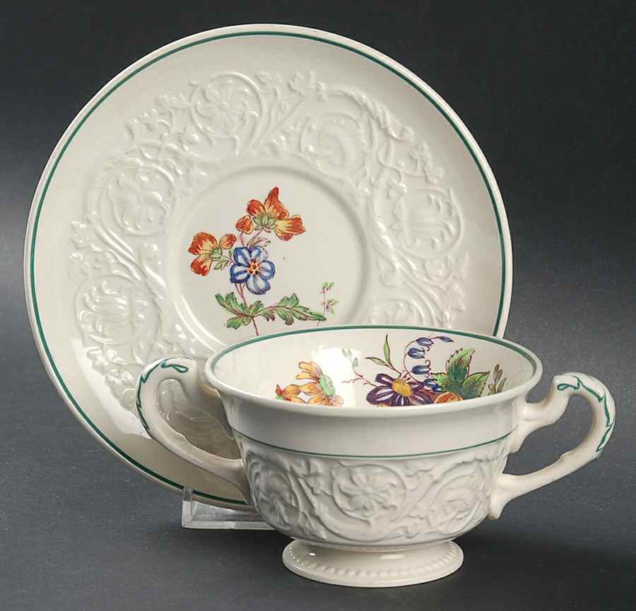 Bognor Footed Bouillon Cup & Saucer by Wedgwood-1