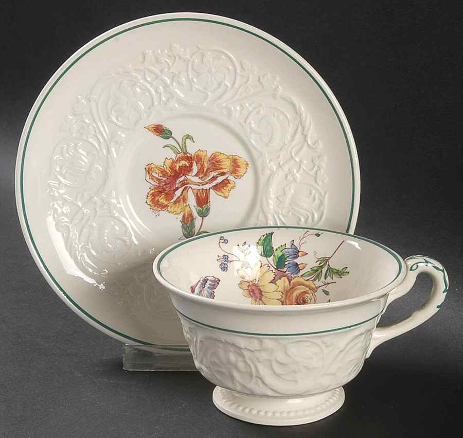 Bognor Footed Cup & Saucer Set by Wedgwood-1