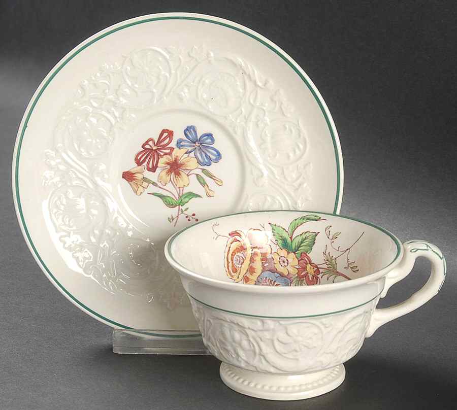 Bognor Footed Cup & Saucer Set by Wedgwood-1
