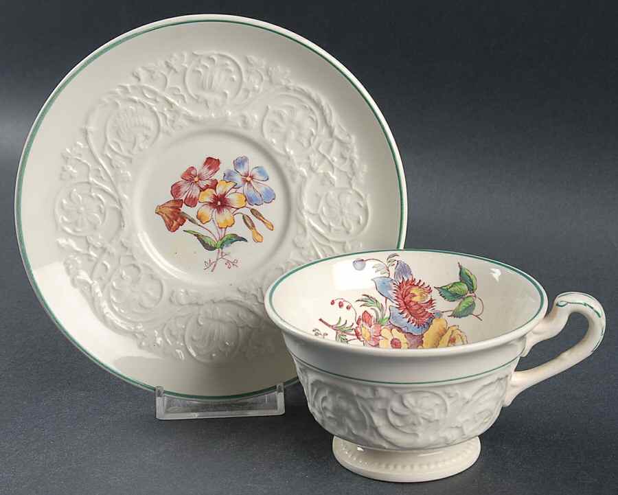 Bognor Footed Cup & Saucer Set by Wedgwood-1