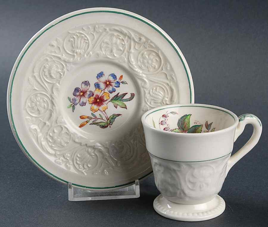 Bognor Footed Demitasse Cup & Saucer Set by Wedgwood-1