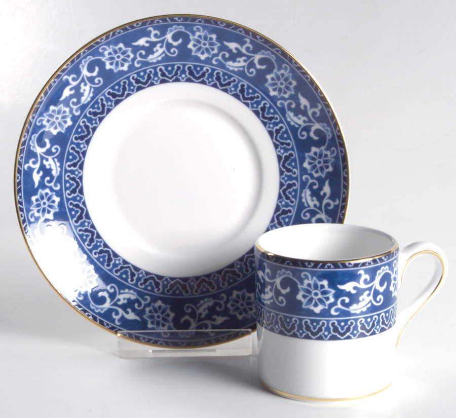 Bokhara (Newer, 1996) Can Shape Demitasse Cup and Saucer Set by Wedgwood-1