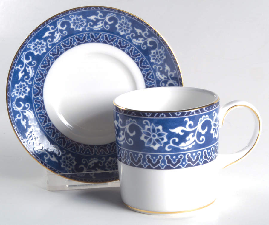 Bokhara (Newer, 1996) Bond Shape Demitasse Cup and Saucer Set by Wedgwood-1