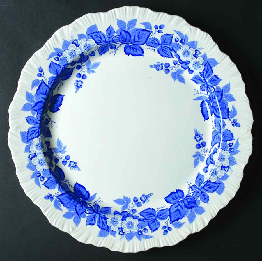 Bramble Blue (Shell Edge) 12" Chop Plate (Round Platter) by Wedgwood-1