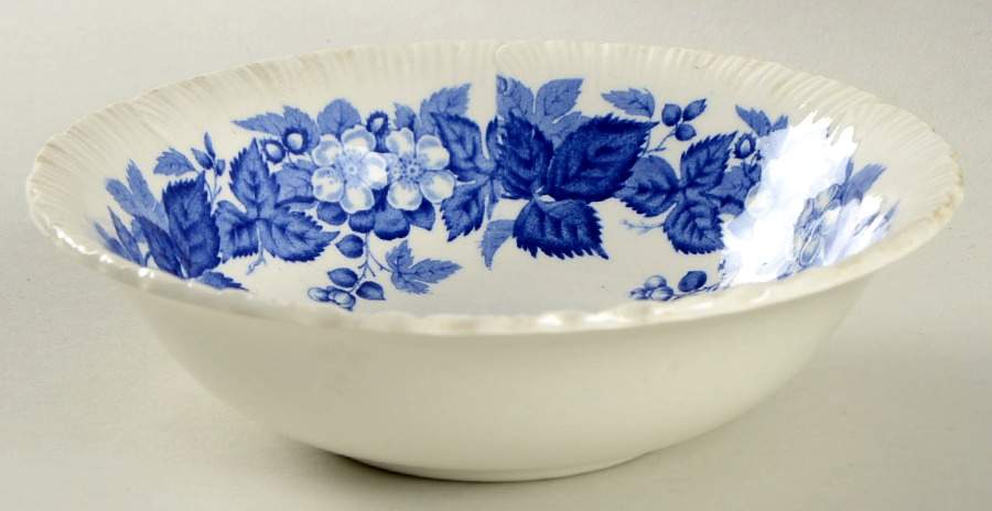Bramble Blue (Shell Edge) Rim Cereal Bowl by Wedgwood-1