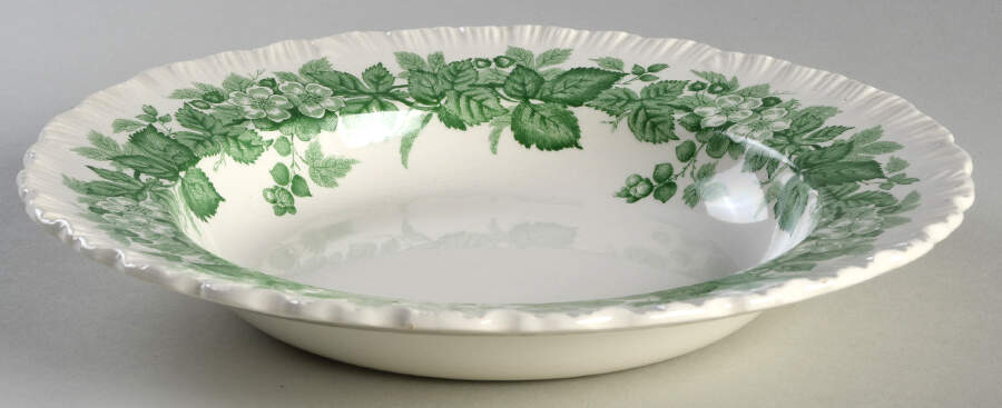 Bramble Green (Shell Edge) Rim Soup Bowl by Wedgwood-1