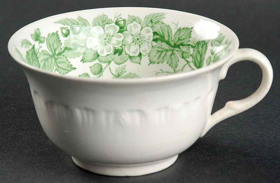 Bramble Green (Shell Edge) Flat Cup by Wedgwood-1