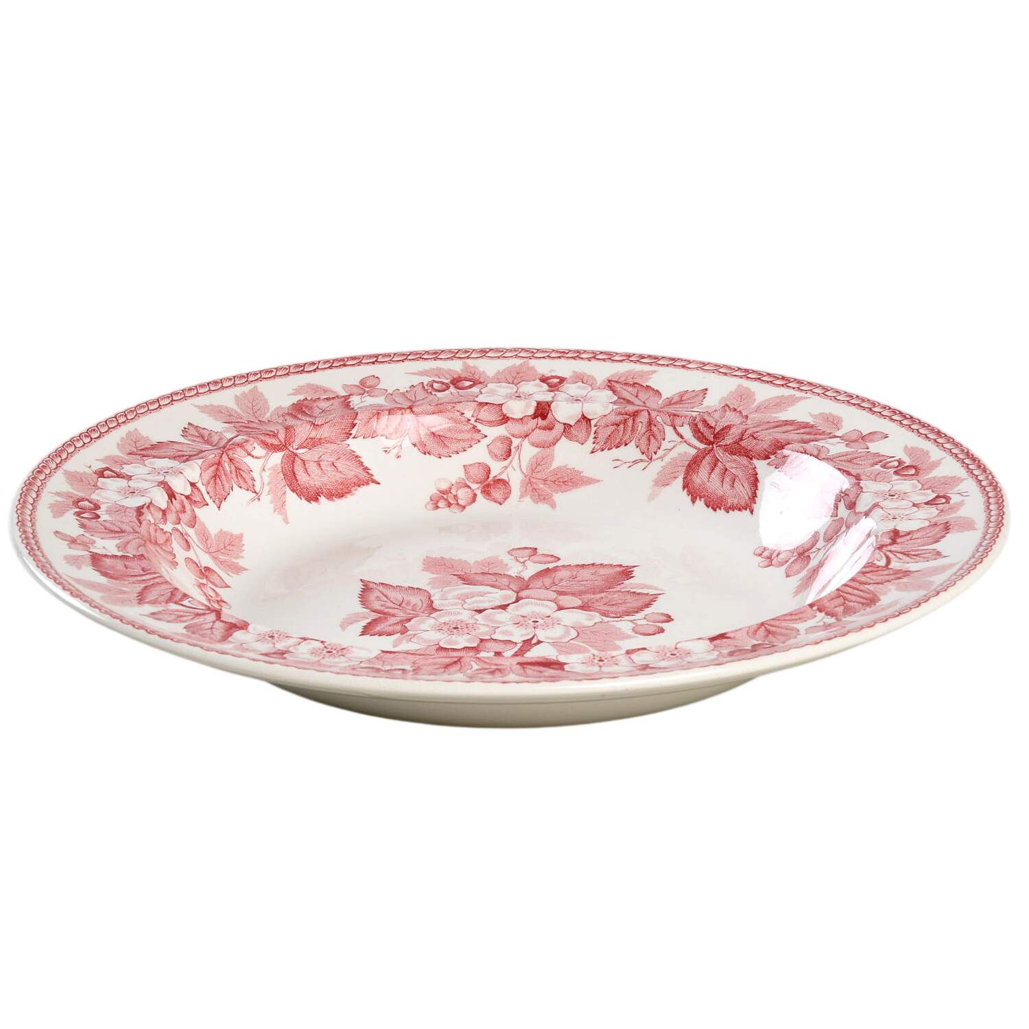 Bramble Pink (Plain Edge) Rim Soup Bowl by Wedgwood-1