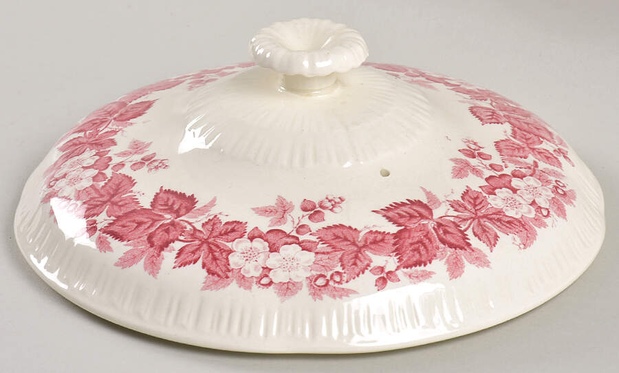Bramble Pink (Shell Edge) Lid for Round Vegetable by Wedgwood-1