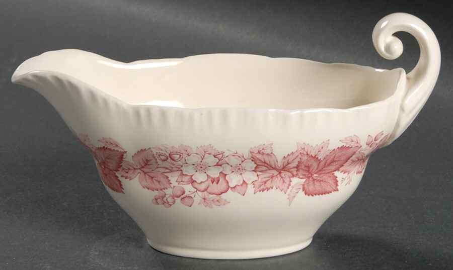 Bramble Pink (Shell Edge) Gravy Boat by Wedgwood-1