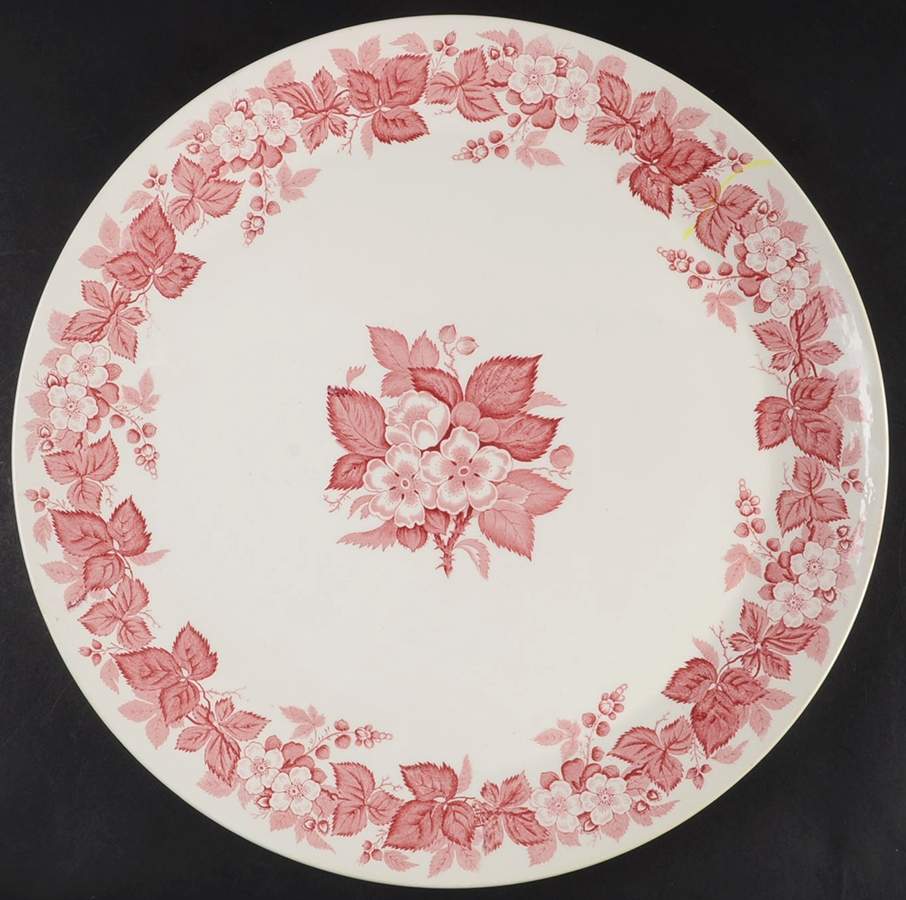 Bramble Pink (Shell Edge) 16" Chop Plate (Round Platter) by Wedgwood-1