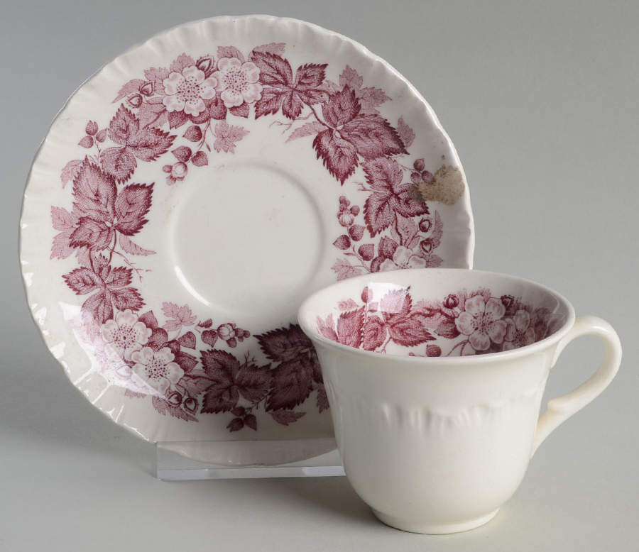 Bramble Purple Flat Demitasse Cup & Saucer Set by Wedgwood-1
