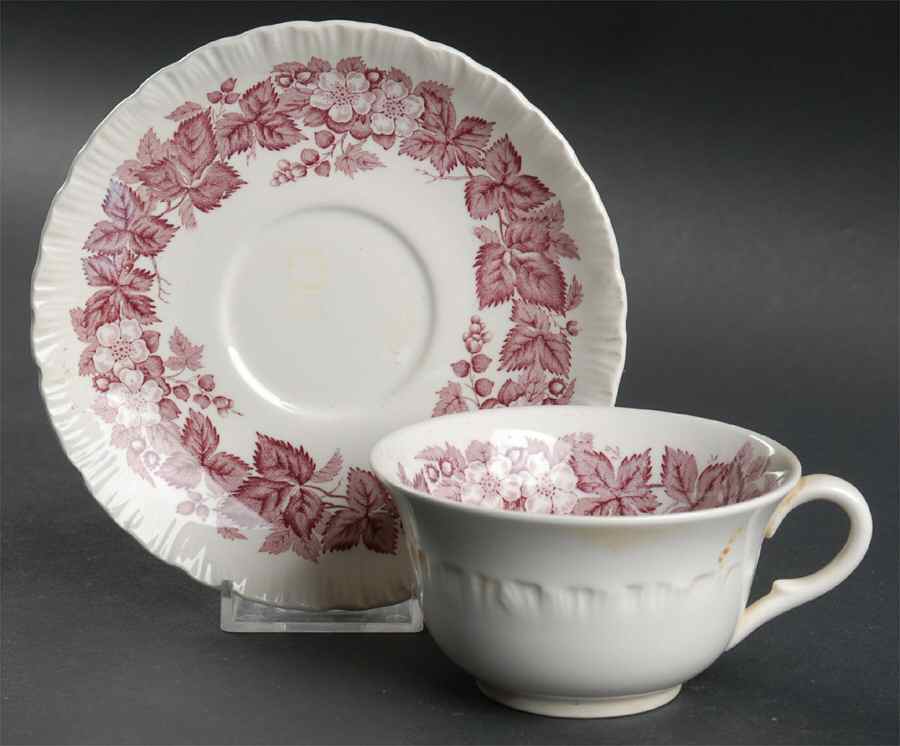 Bramble Purple Flat Cup & Saucer Set by Wedgwood-1