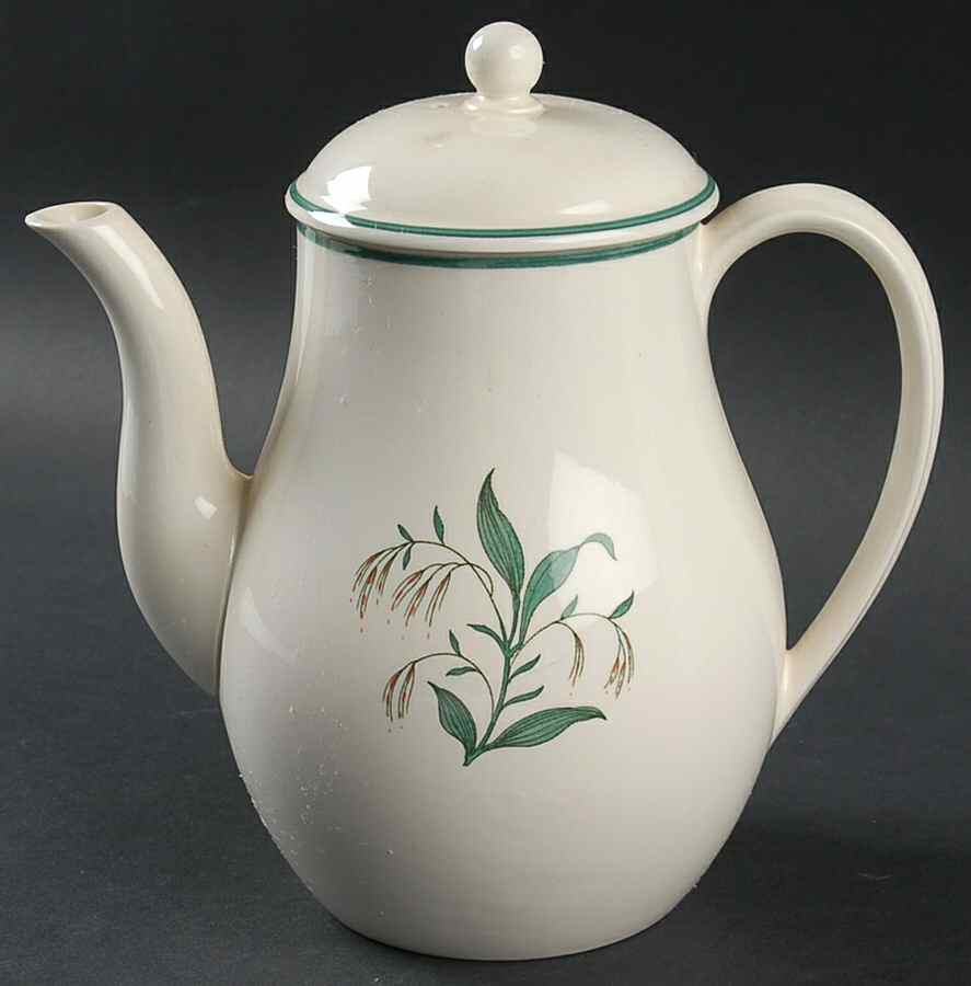 Broomgrass Green (No Trim, Green Verge) Mini Coffee Pot & Lid by Wedgwood-1