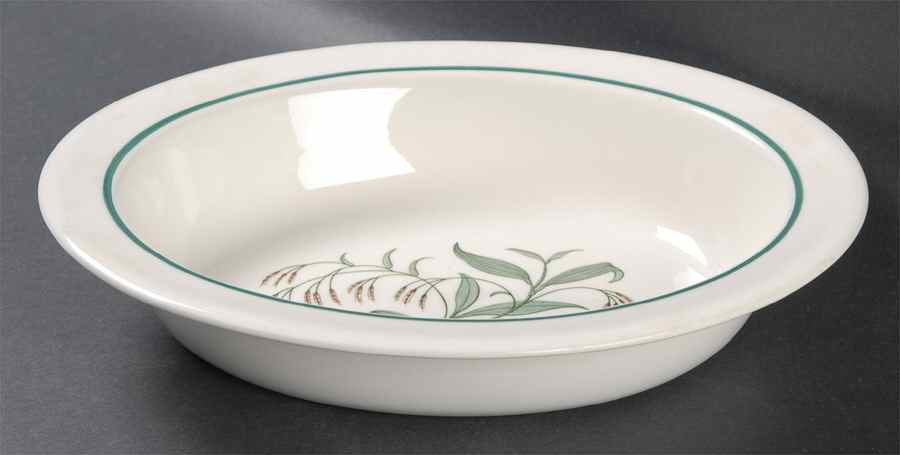 Broomgrass Green (No Trim, Green Verge) 10" Oval Vegetable Bowl by Wedgwood-1