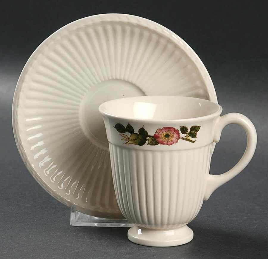 Briar Rose Footed Demitasse Cup & Saucer Set by Wedgwood-1