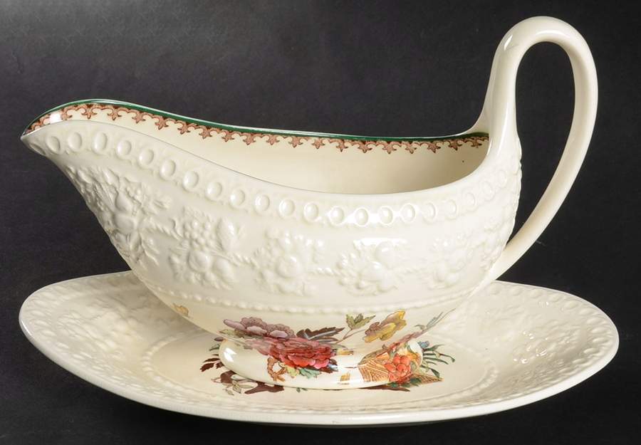 Bullfinch Wellesely Multicolor Gravy Boat & Underplate/Relish by Wedgwood-1