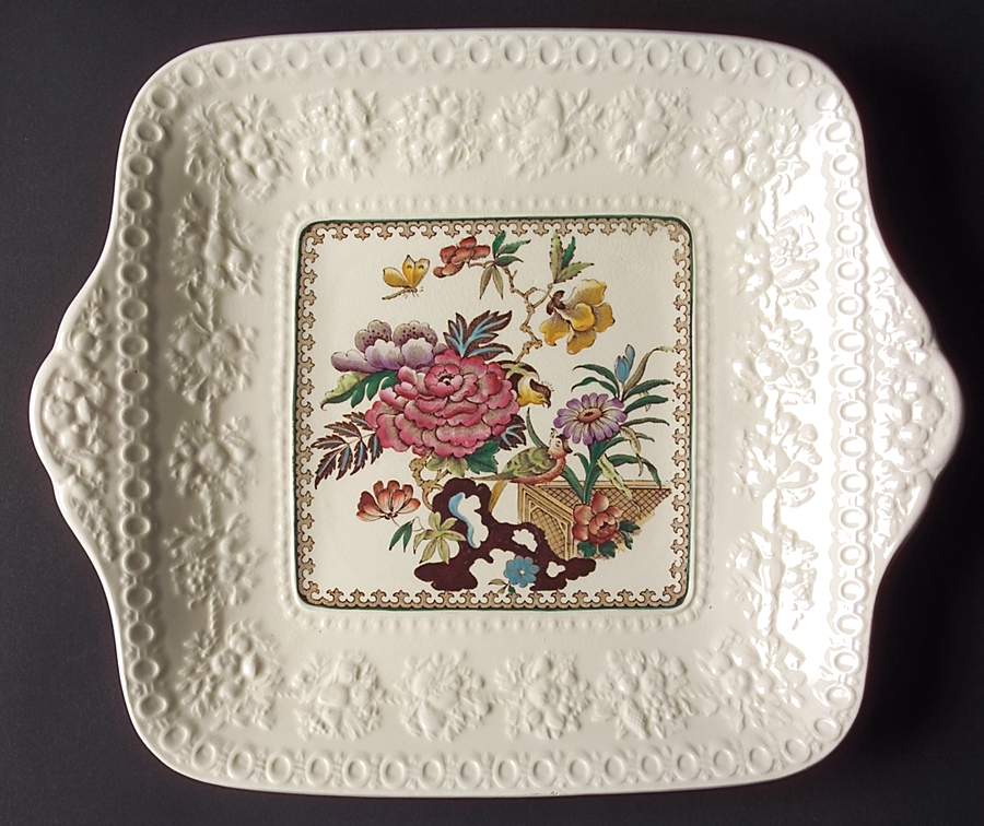 Bullfinch Wellesely Multicolor Square Handled Cake Plate by Wedgwood-1