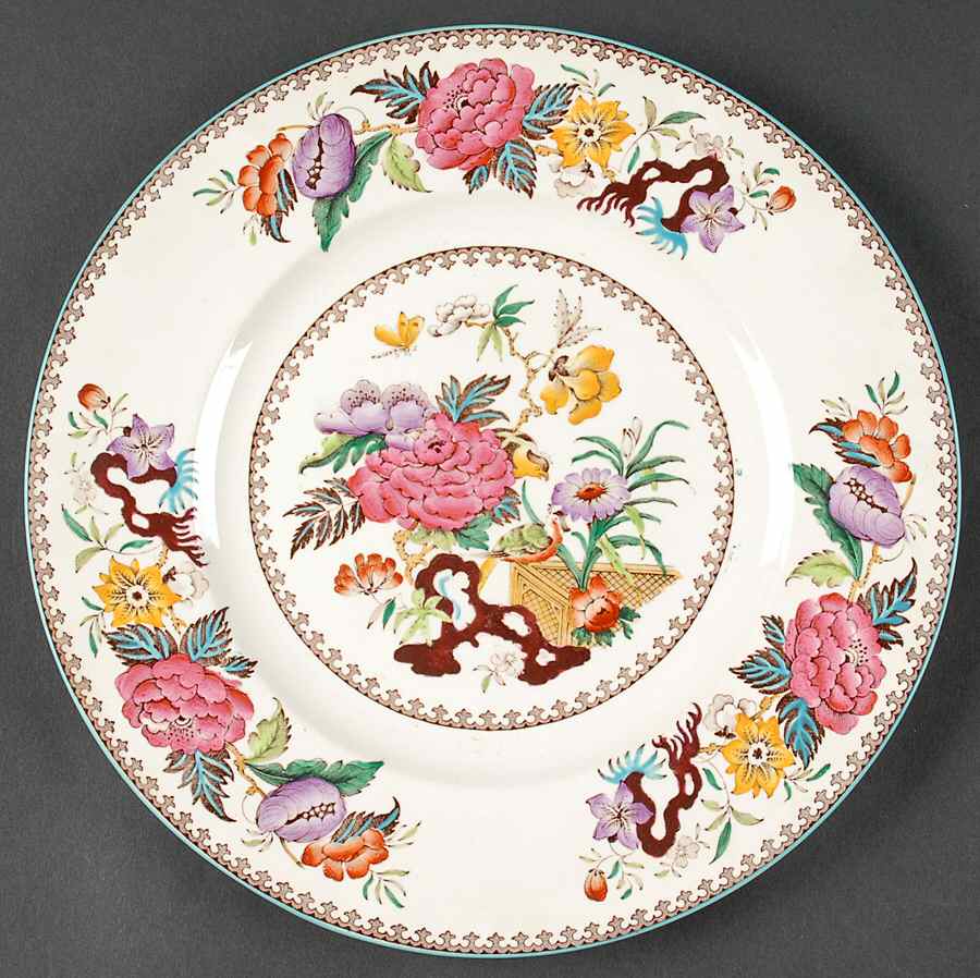 Bullfinch Brown Multicolor (Green Trim) Dinner Plate by Wedgwood-1