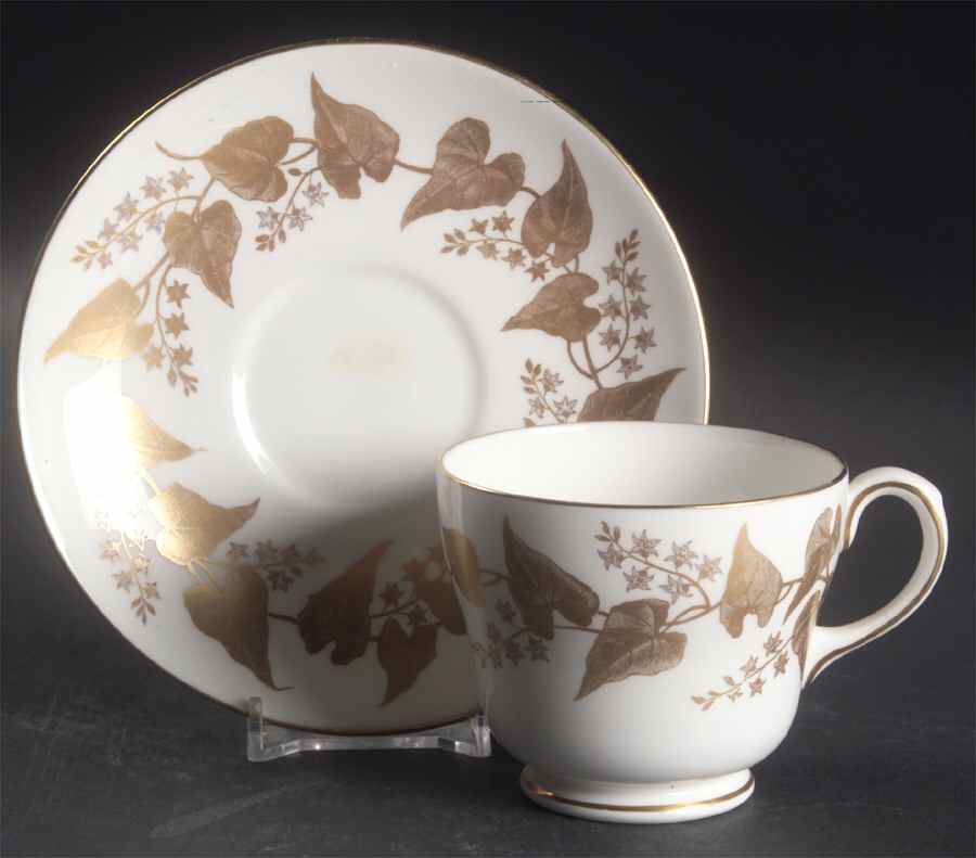 Buxton Gold Footed Cup & Saucer Set by Wedgwood-1