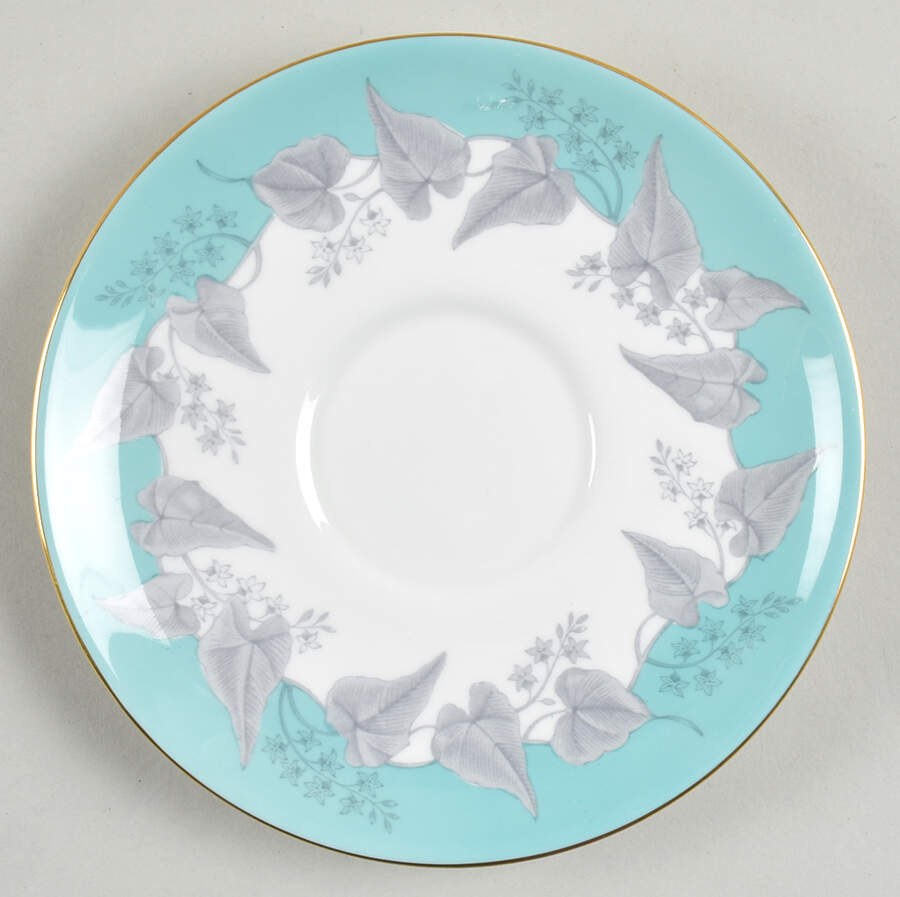 Buxton Turquoise (Gold Trim) Saucer for Cream Soup Bowl by Wedgwood-1