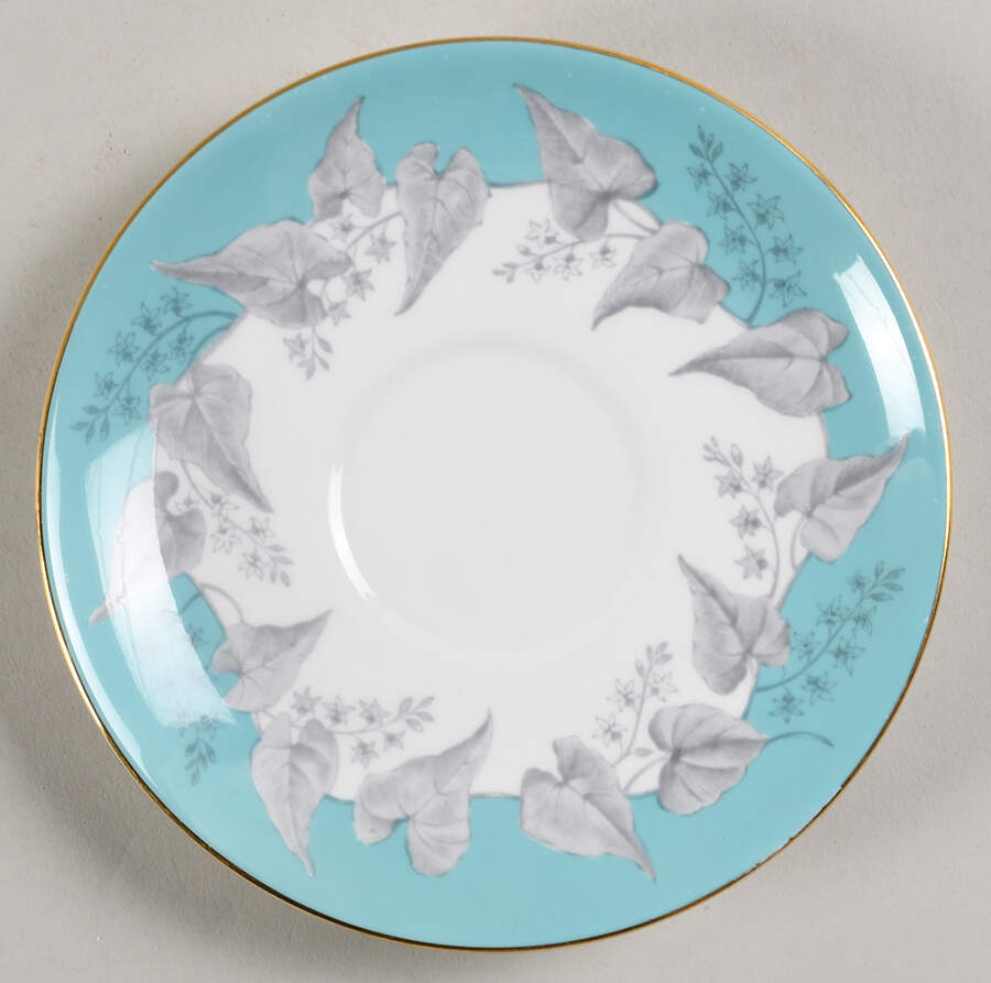 Buxton Turquoise (Gold Trim) Saucer by Wedgwood-1