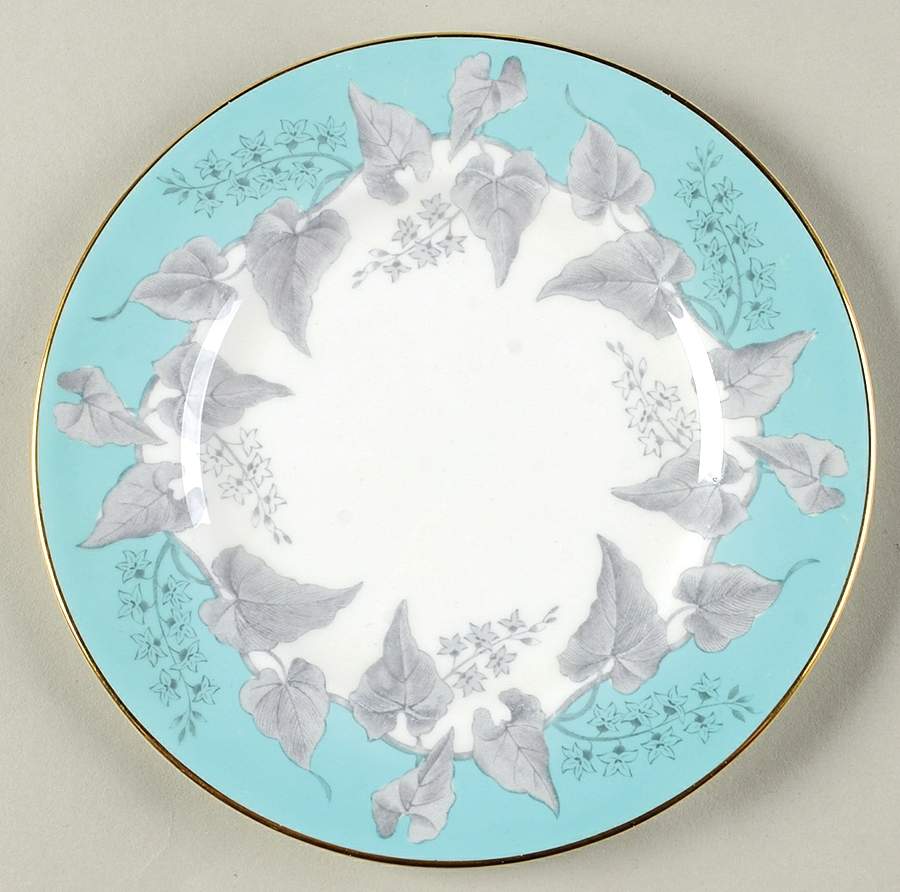 Buxton Turquoise (Gold Trim) Dessert/Pie Plate by Wedgwood-1