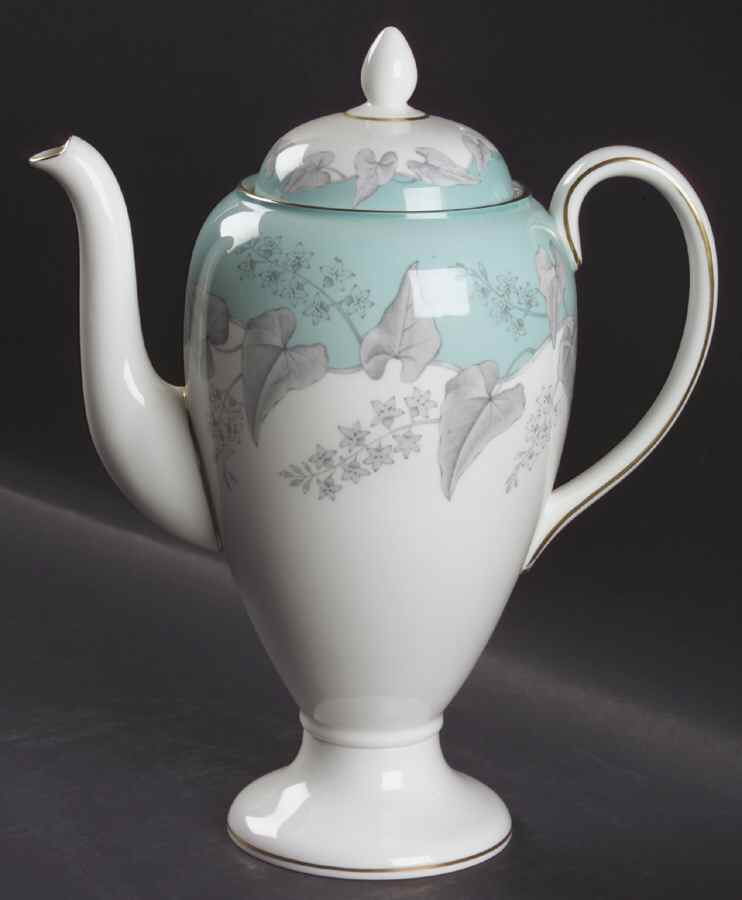 Buxton Turquoise (Gold Trim) Coffee Pot & Lid by Wedgwood-1
