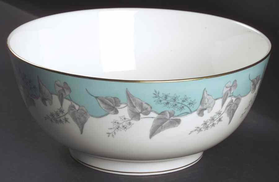 Buxton Turquoise (Gold Trim) 9" Salad Serving Bowl by Wedgwood-1